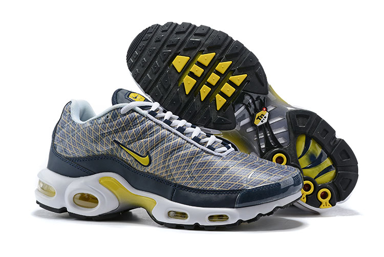 2019 Nike Air Max Plus Grey Blue Yellow Shoes